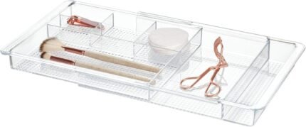 Expandable Vanity Drawer Organizer, The  Collection – 11.25” to 18.5”, Clear